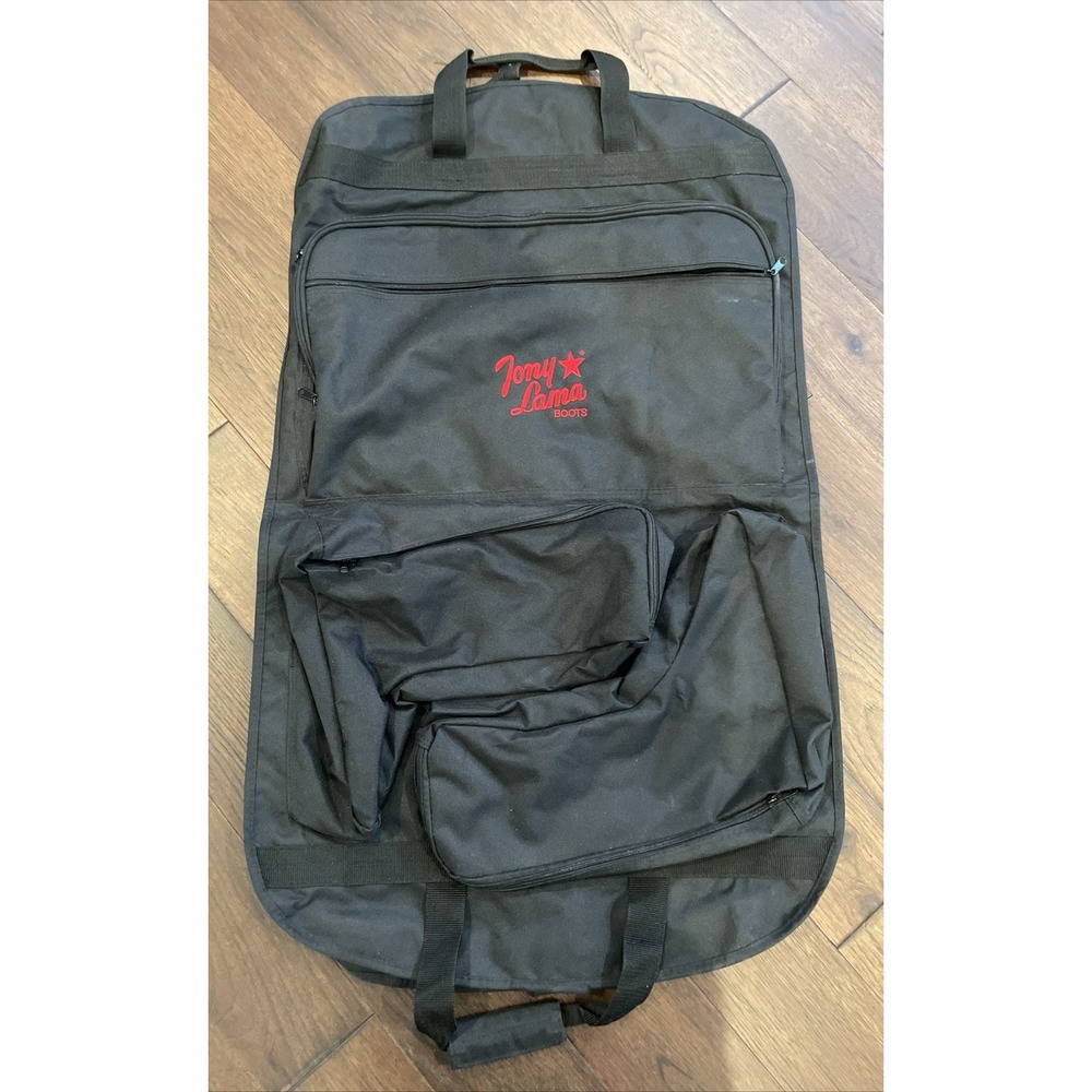 Tony Lama Black Canvas Boot and Garment Bag Mens Travel Tote Pockets